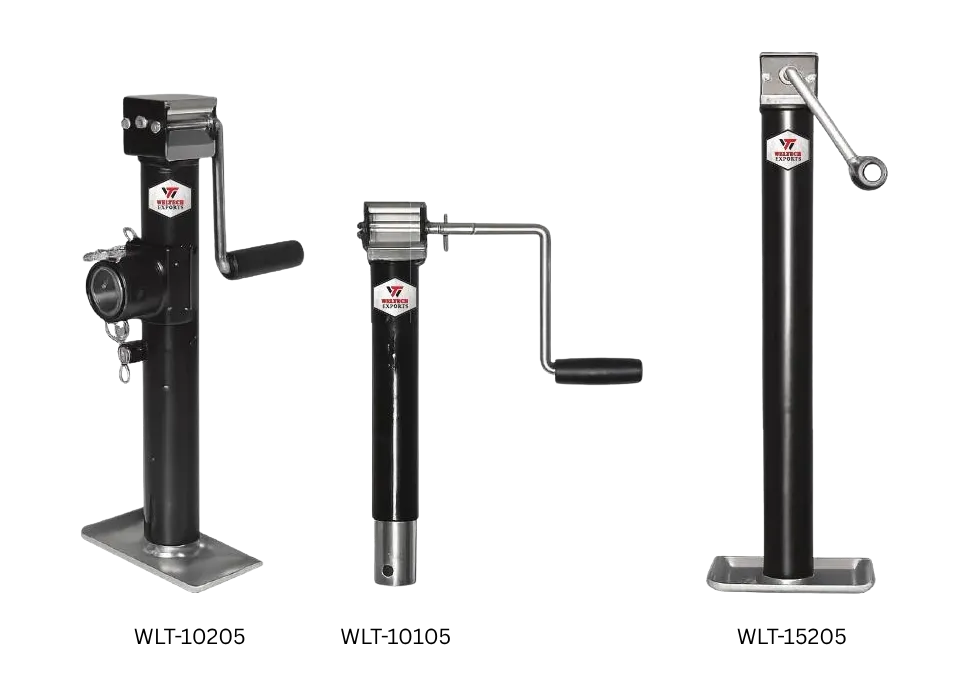 Side-wind tailgate jack models for trailer lift and support applications.